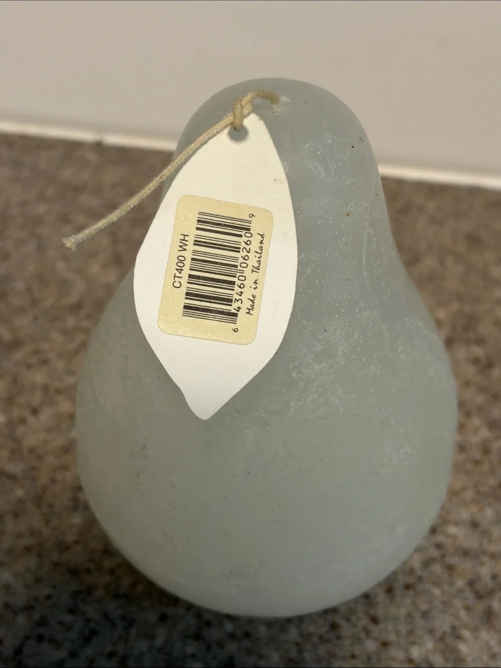 Pear-Shaped White Decorative Candle